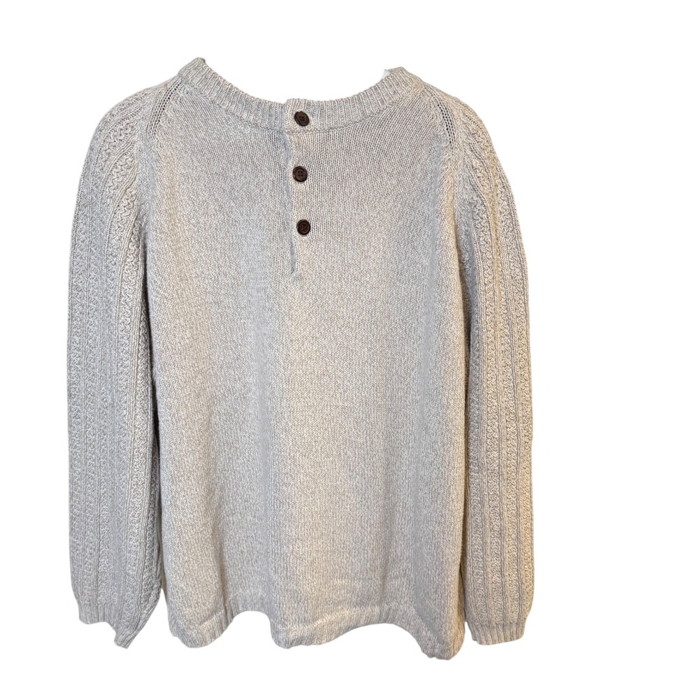 Club Room Mens Beige Cotton Button Knit Sweater XL Made in Australia Grandpacore